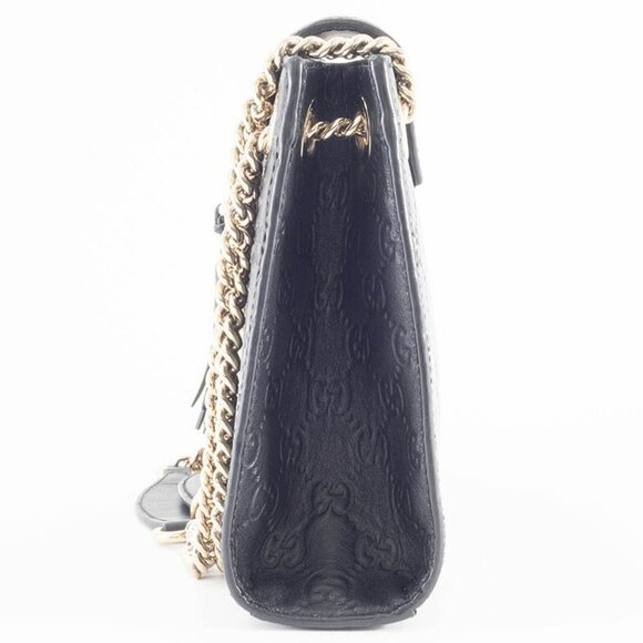 GUCCI Black Leather Horsebit Shoulder Bag - Picture 12 of 16